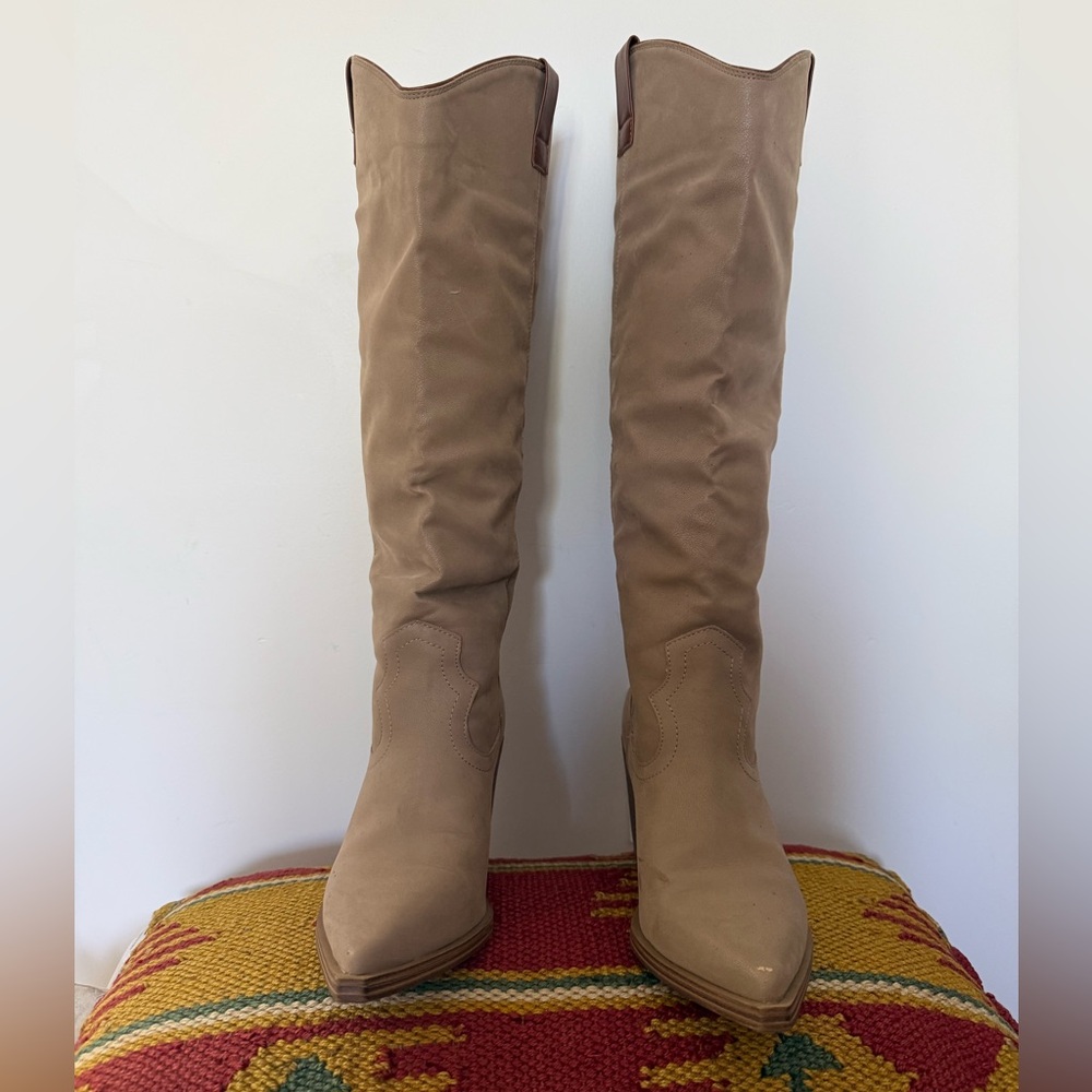 MIA Over-the-Knee Slouchy Boots in Tan